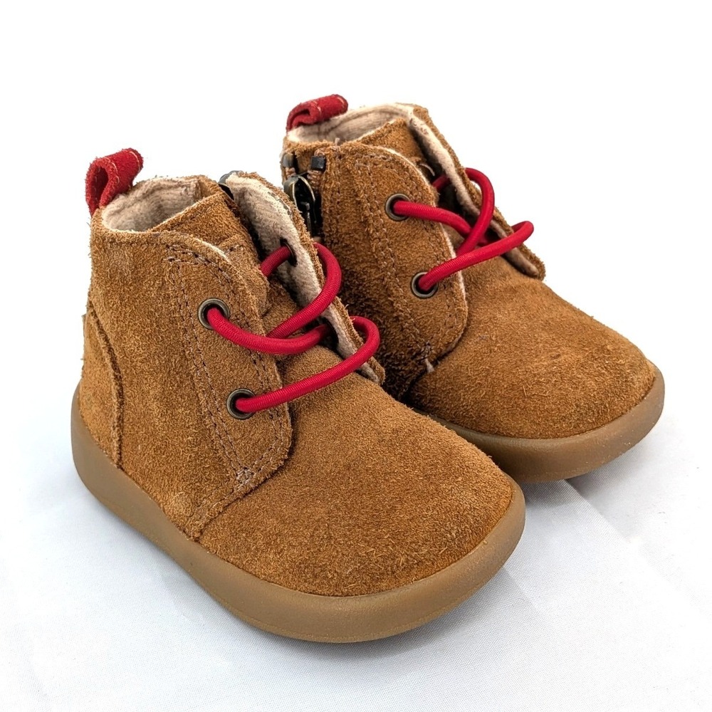 UGG Toddler Suede Boots Brown Lace Up Soft Sole‎ Size 1 Infant